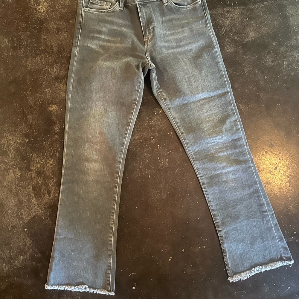 Free People Gray Straight Leg Jeans